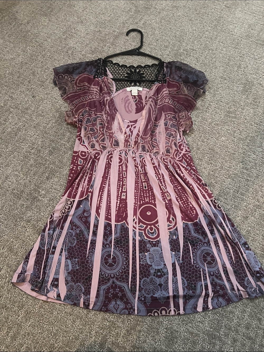 GRAIL Boho/y2k Floral Pink and Purple Women’s Tank